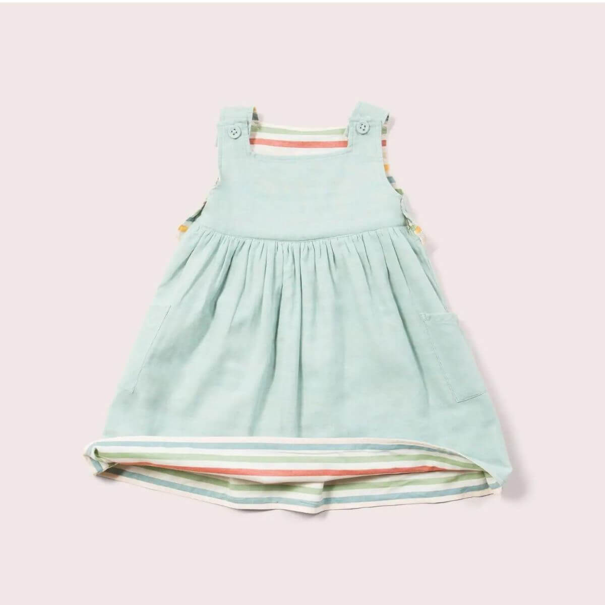 Organic Toddler Reversible Dress - Rainbow Stripe