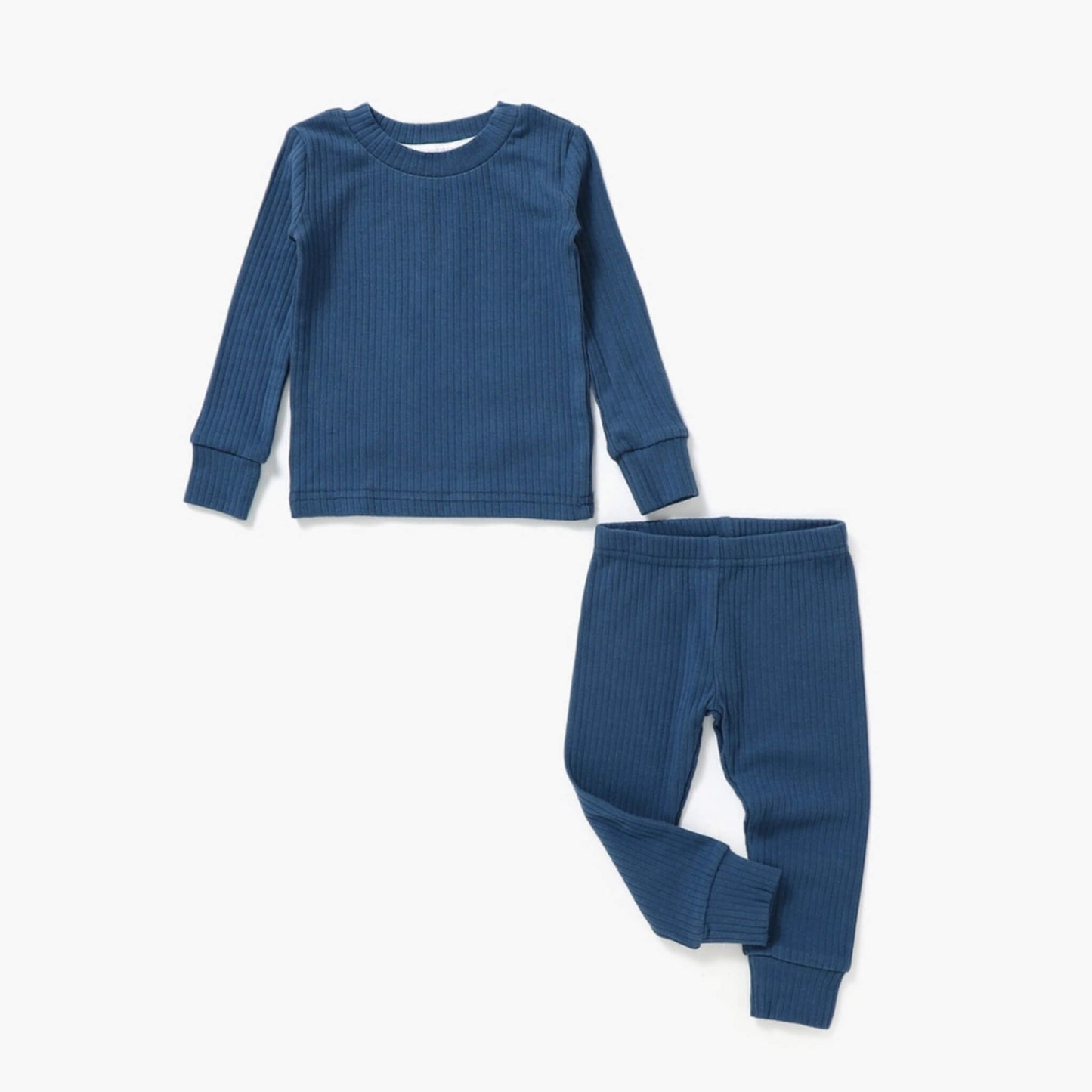 Organic Baby & Toddler Ribbed Lounge Set - Navy