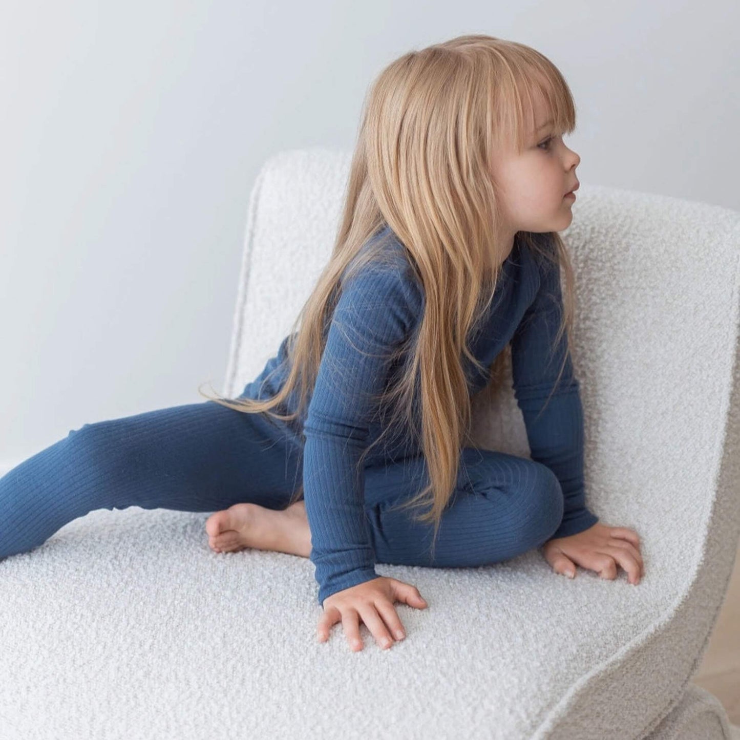 Organic Baby & Toddler Ribbed Lounge Set - Navy