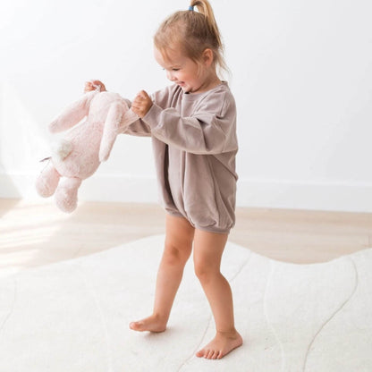 Organic Baby & Toddler Sweatshirt Bubble Romper - Pale Mulberry