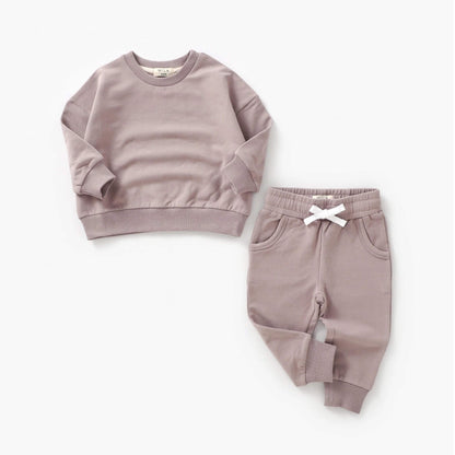 Organic Baby & Toddler Sweatshirt & Jogger Set - Pale Mulberry
