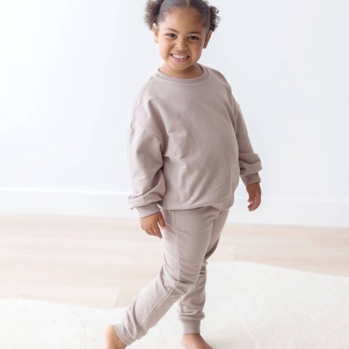 Organic Baby & Toddler Sweatshirt & Jogger Set - Pale Mulberry