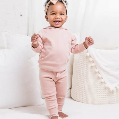 Organic Baby and Kids Madison Hooded Pullover - Blush