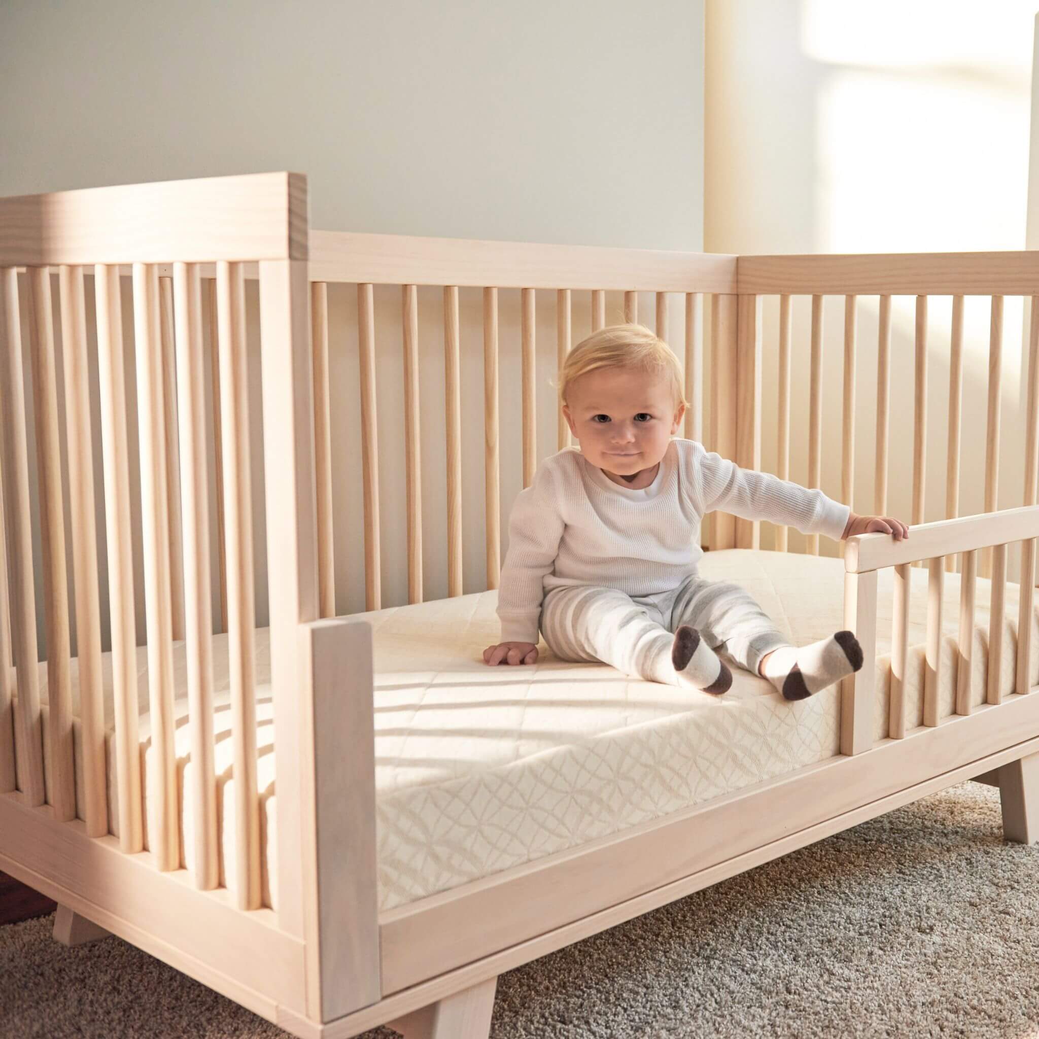 Load video: Naturepedic Organic Breathable Ultra Baby Crib Mattress (2-Stage)
