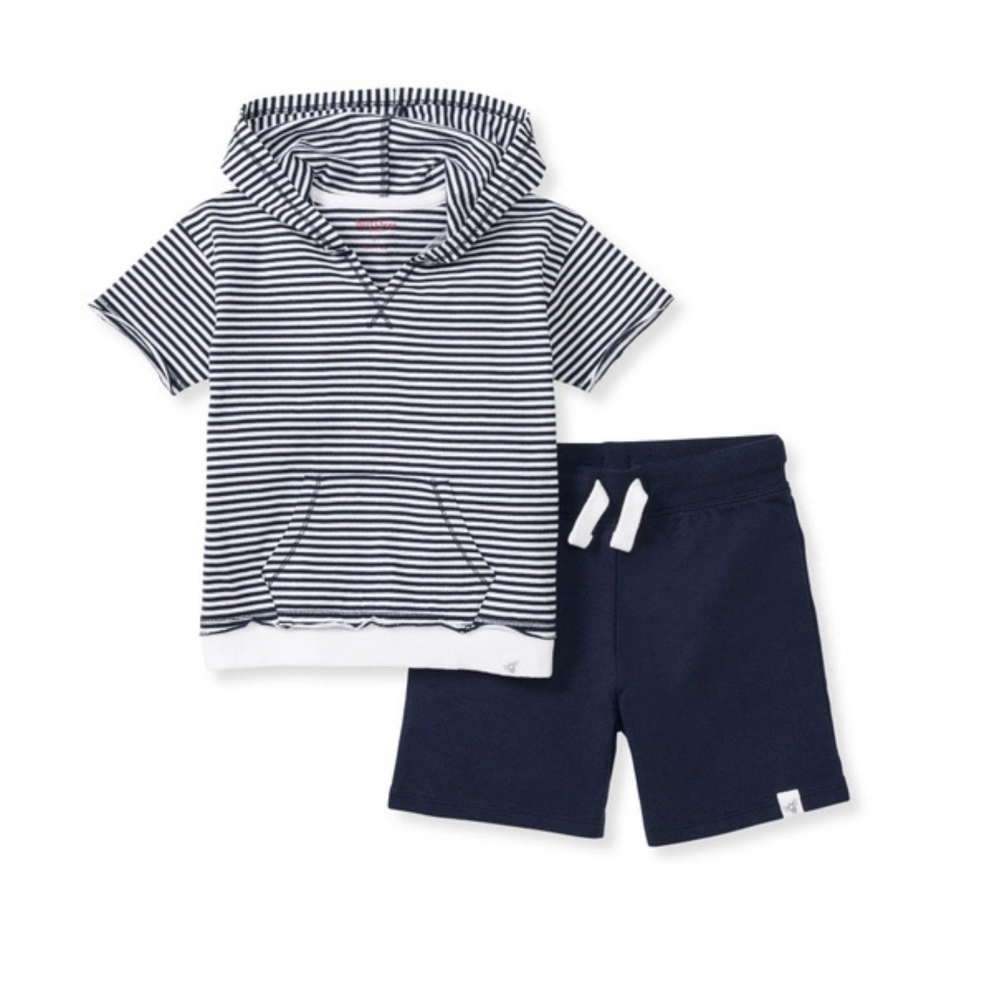 Organic Baby & Toddler Boy Classic Stripe Hooded Top & Shorts Set