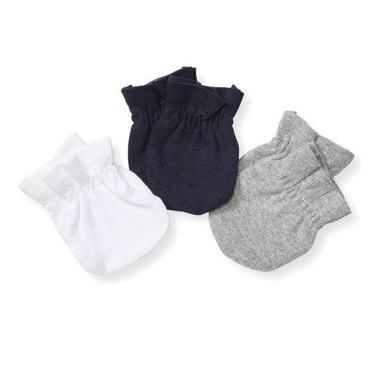 Organic Cotton Baby Mittens 3 Pack - Midnight