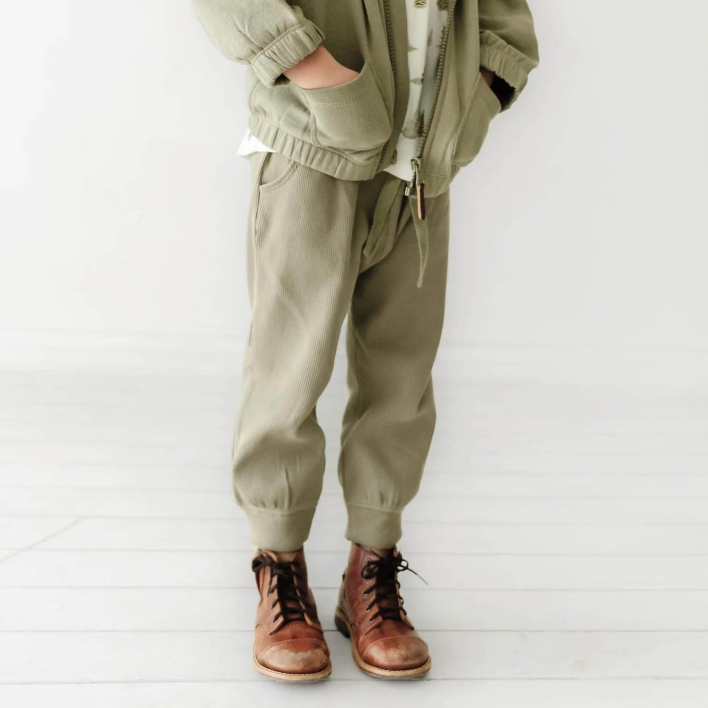 Organic Cotton Baby & Toddler Hooded Jacket - Olive