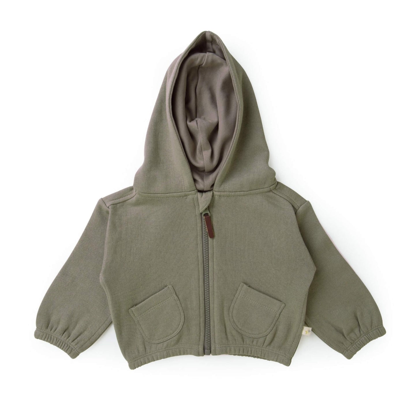 Organic Cotton Baby & Toddler Hooded Jacket - Olive