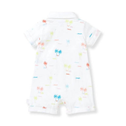 Organic Cotton Beach Shack Polo Baby Romper