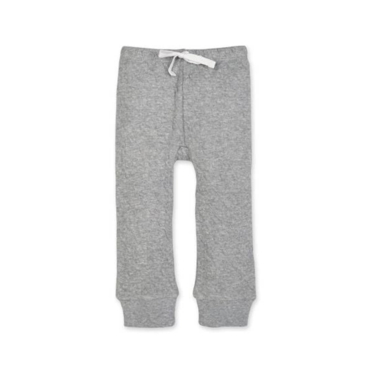 Organic Cotton Quilted Baby Pants - Gray