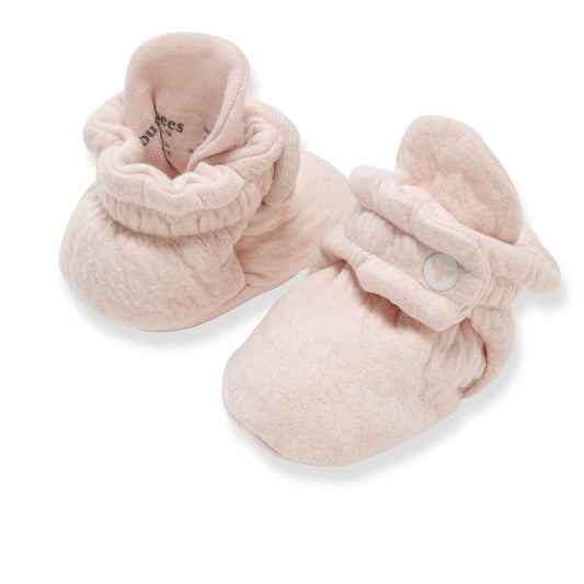 Organic Cotton Quilted Baby Booties - Ranunculus