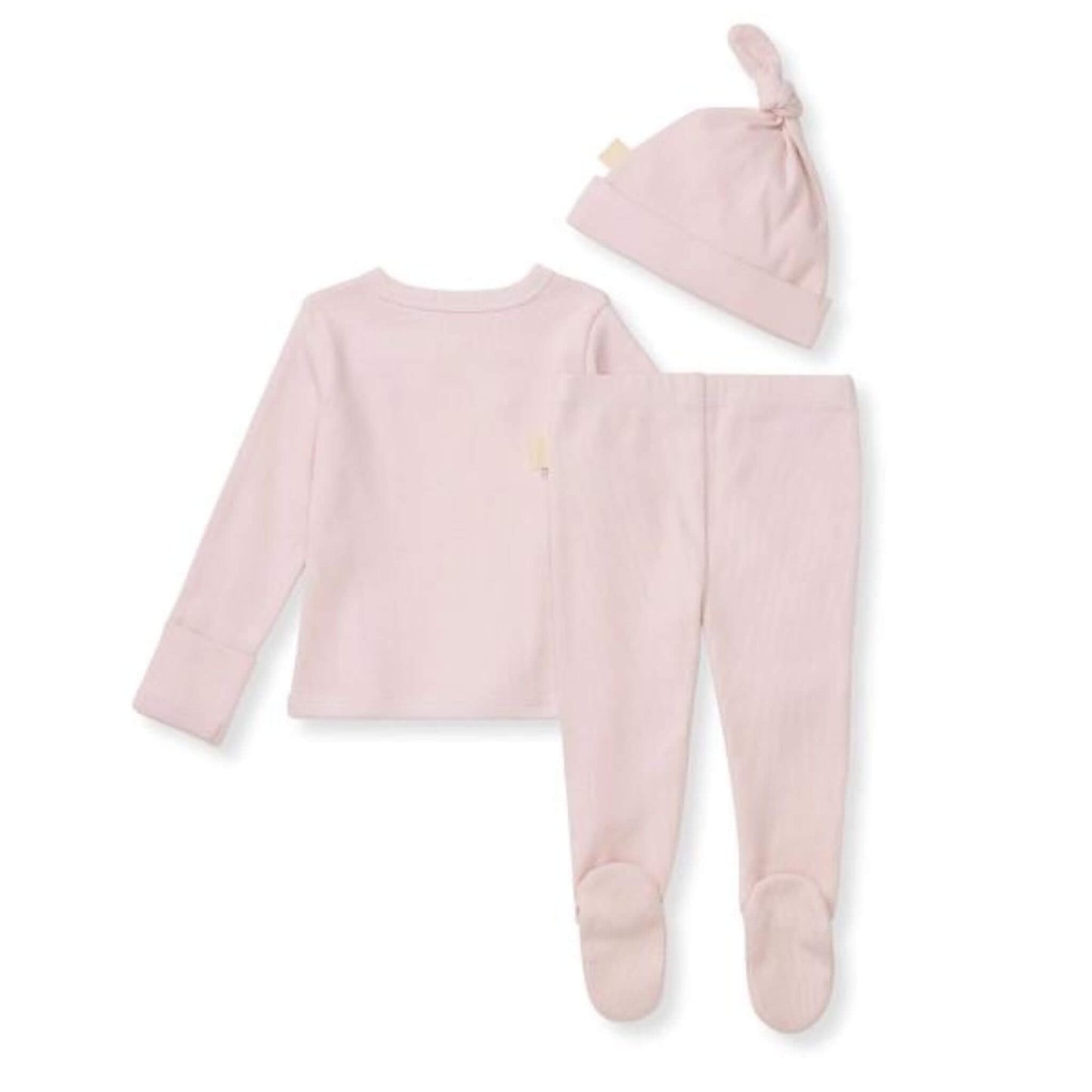 Organic Cotton Ribbed Take Me Home 3 Piece Set - Pink