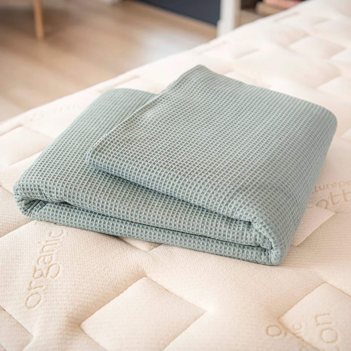 Organic Cotton Waffle Blanket for Kids