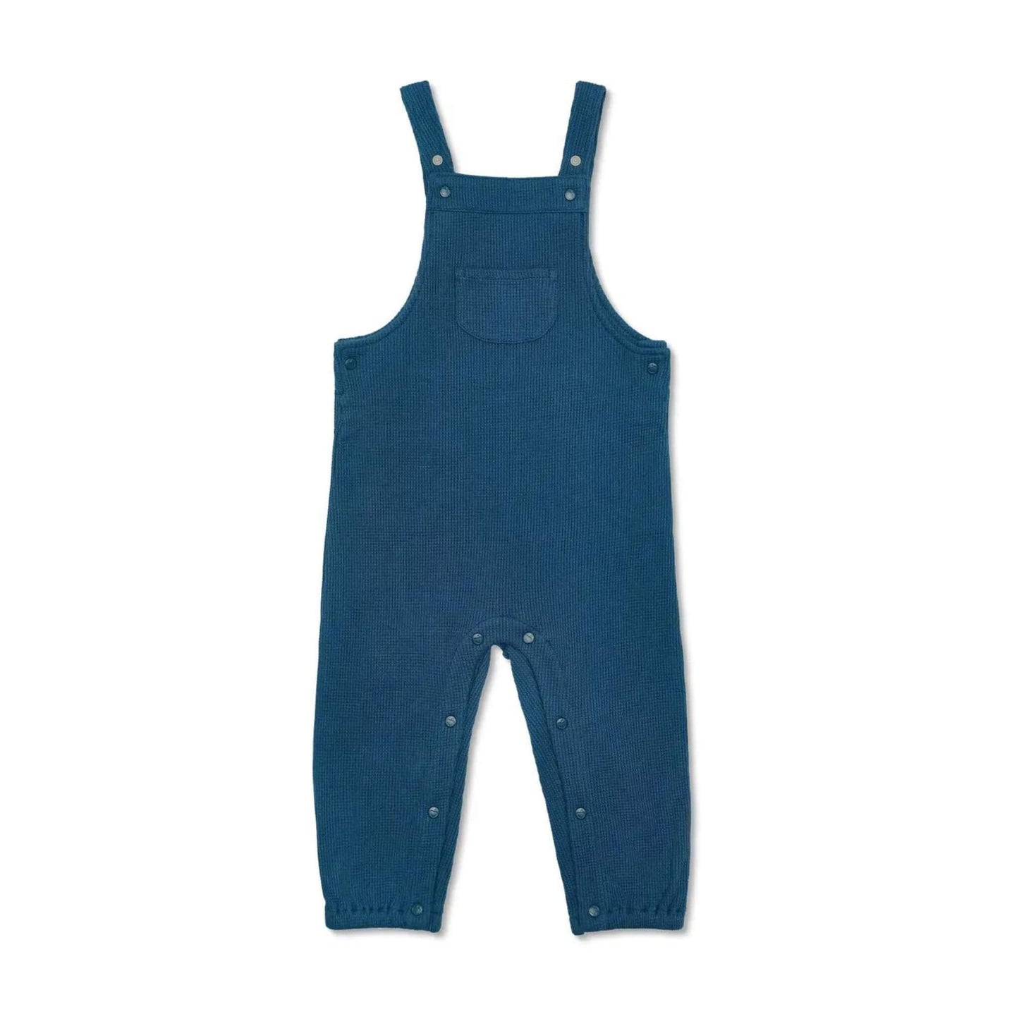 Organic Cotton Waffle Baby Overalls - Marine