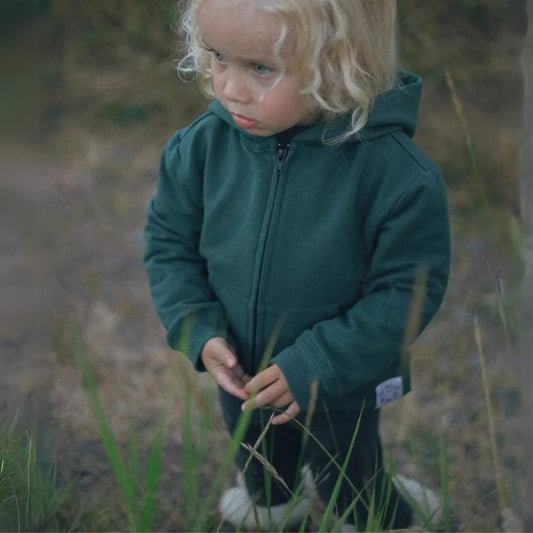 Zip Up Kid Hoodie - Pine
