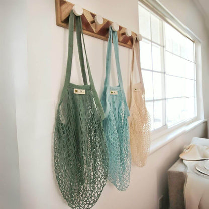 Organic Cotton "One Tripper" Reusable Mesh Market Bag - Sage Green