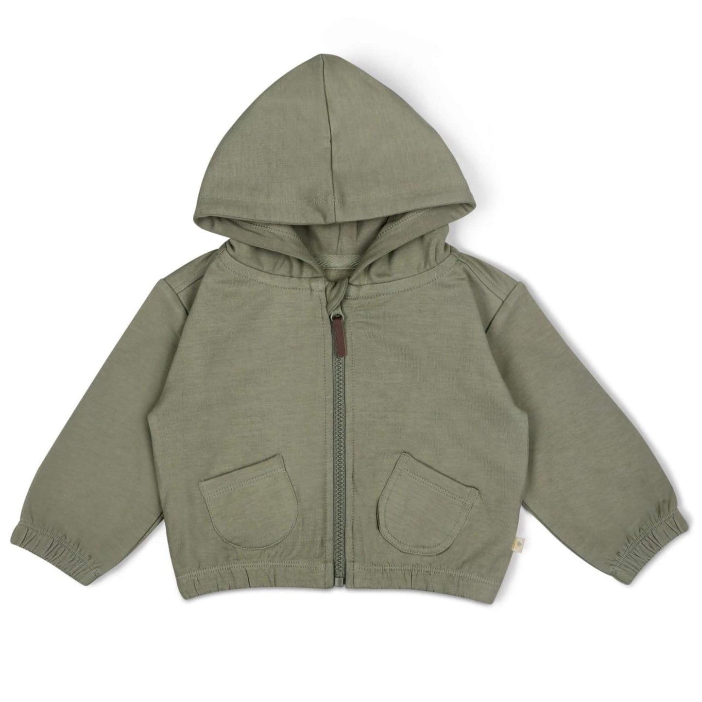 Organic Cotton Baby & Toddler Hooded Jacket - Olive