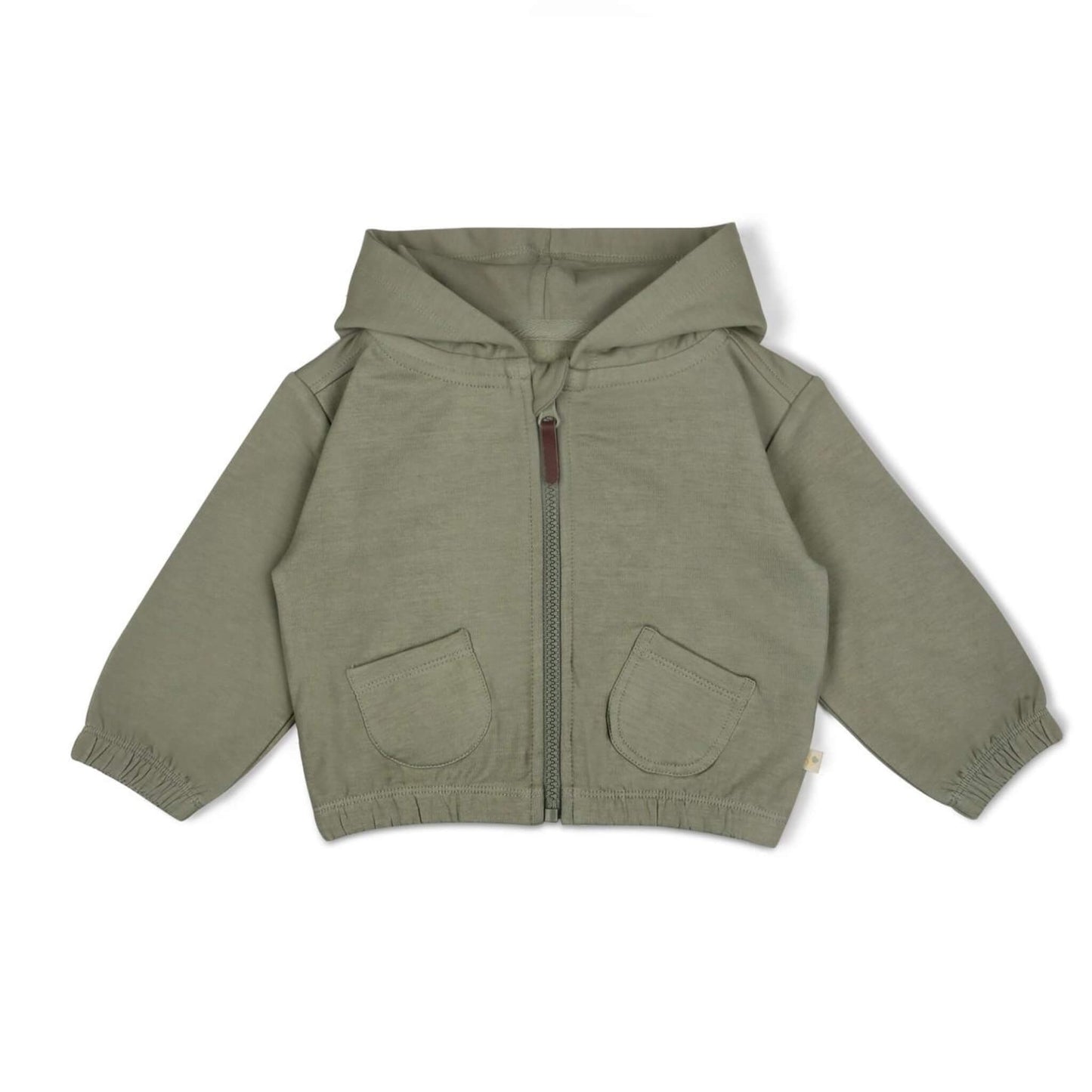 Organic Cotton Baby & Toddler Hooded Jacket - Olive