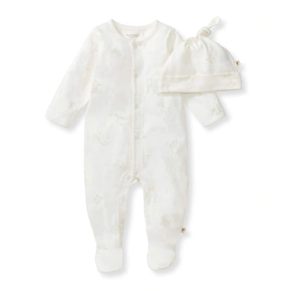 Organic Frog Baby Boy Jumpsuit & Hat Set