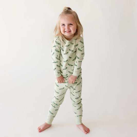 Organic Cotton Toddler & Kids Pajamas - Green Sweetpea