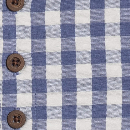 Organic Seersucker Baby Bubble Romper - Marino Gingham