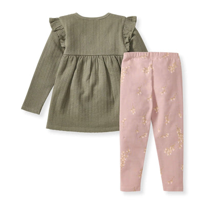 Organic Toddler Girl Budding Beauty Tunic & Pants Set