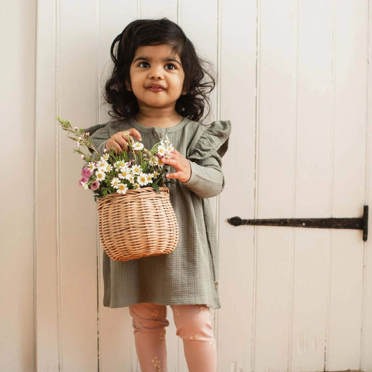 Organic Toddler Girl Budding Beauty Tunic & Pants Set