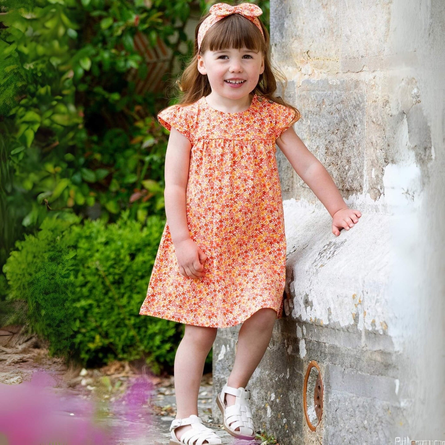 Organic Toddler Girls Floral Dress - Petal Perfume