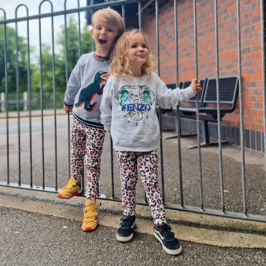Organic Toddler Leggings - Electric Leopard