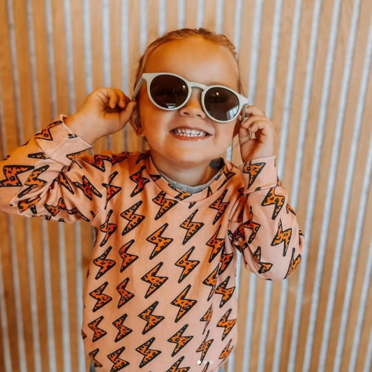 Organic Toddler Long Sleeve Graphic Top - Leopard Lightning Bolts