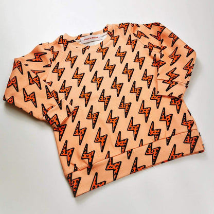 Organic Toddler Long Sleeve Graphic Top - Leopard Lightning Bolts