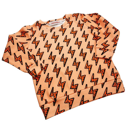 Organic Toddler Long Sleeve Graphic Top - Leopard Lightning Bolts