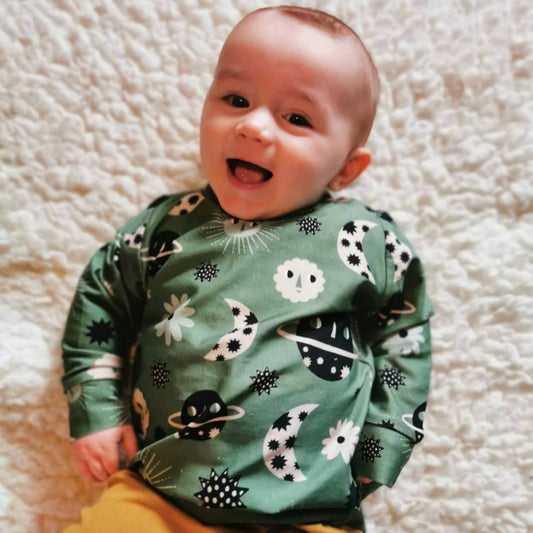 Organic Toddler Long Sleeve Graphic Top - Space