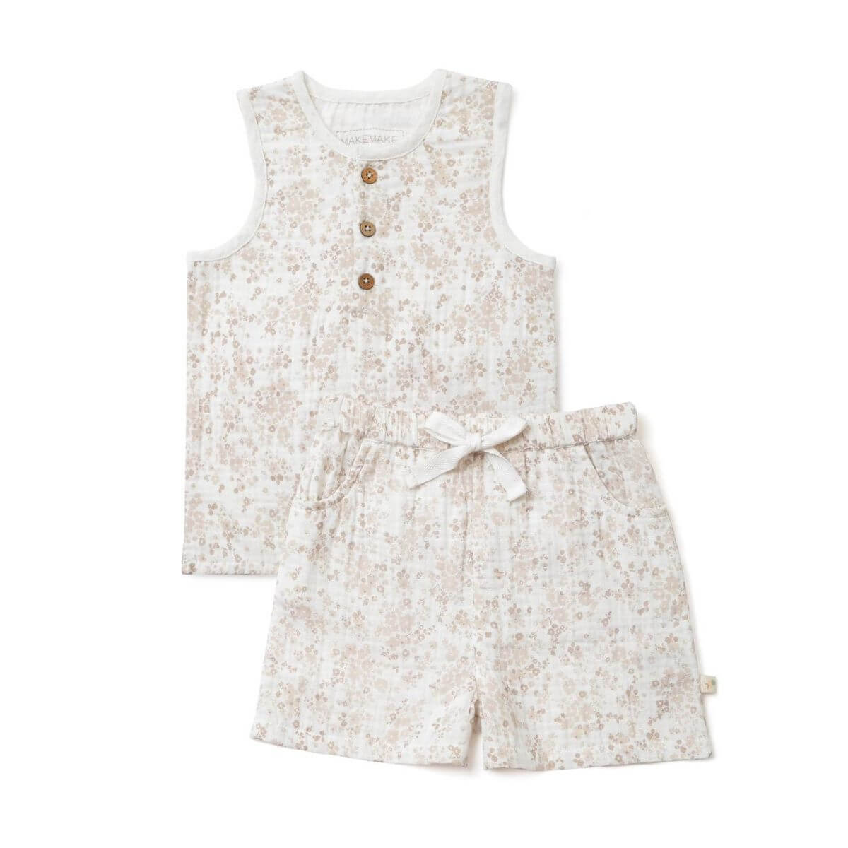 Organic Toddler Tank & Shorts Set - Floral Summer Bloom