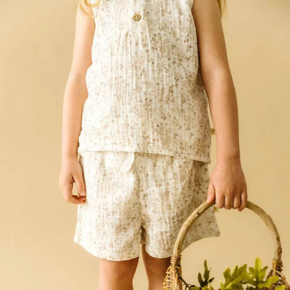 Organic Toddler Tank & Shorts Set - Floral Summer Bloom