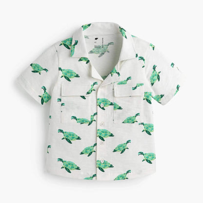 Organic Toddler & Kid Boys Summer Shirt and Short Set - Sea Turtles