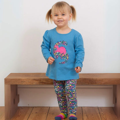 Organic Toddler & Kid Girls Leggings - Woodland Floral