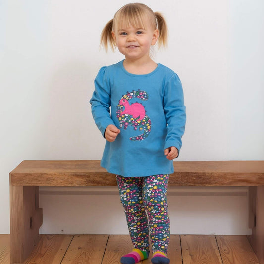 Organic Toddler & Kid Girls Leggings - Woodland Floral