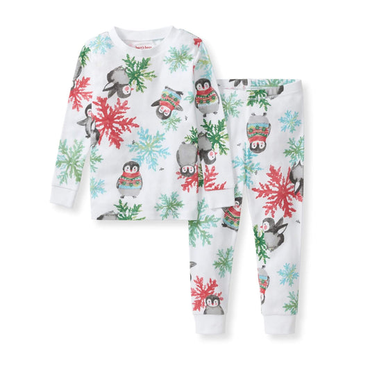Organic Toddler & Kid Two-Piece Pajamas - Cozy Penguins