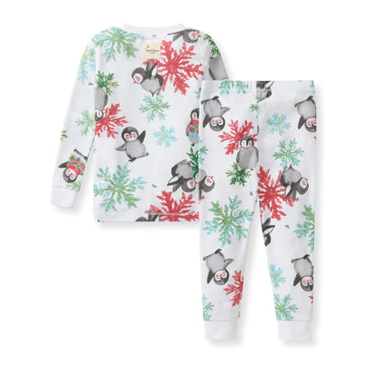 Organic Toddler & Kid Two-Piece Pajamas - Cozy Penguins