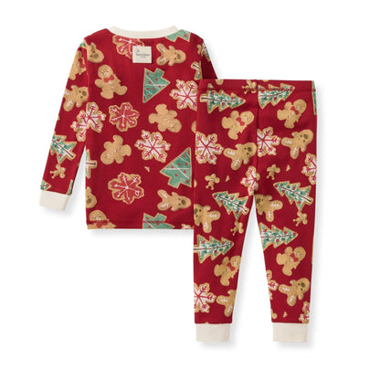 Organic Toddler & Kid Two-Piece Pajamas - Holiday Gingerbread Bake