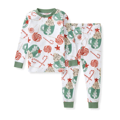 Organic Toddler & Kid Two-Piece Pajamas - Holiday Peppermint Mocha