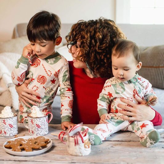 Organic Toddler & Kid Two-Piece Pajamas - Holiday Peppermint Mocha