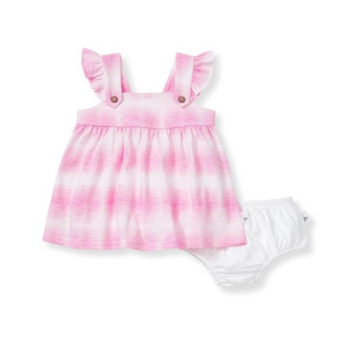Organic Baby & Toddler Wavy Tie Dye Dress Young Eden Organic Baby & Toddler Wavy Tie Dye Dress Young Eden