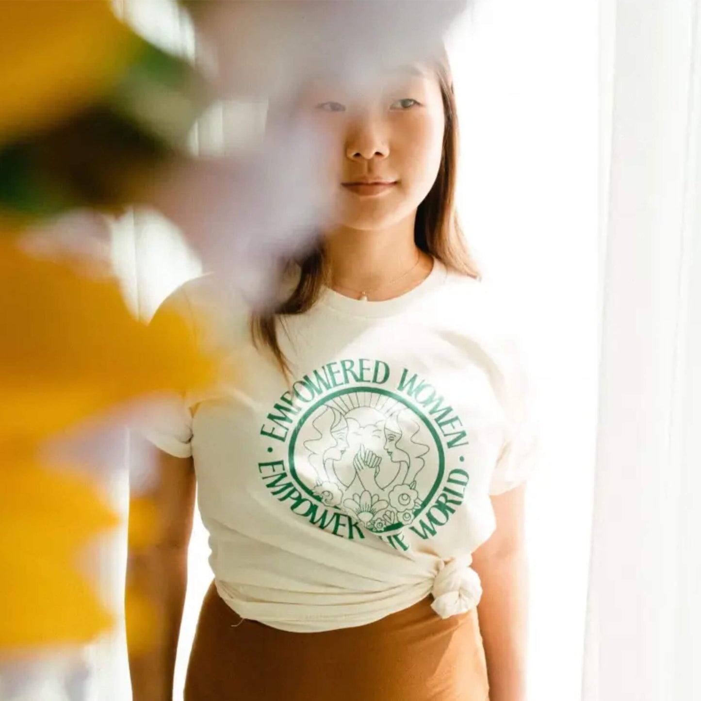 Organic Women's Graphic T-shirt - Empowered Women Empower the World