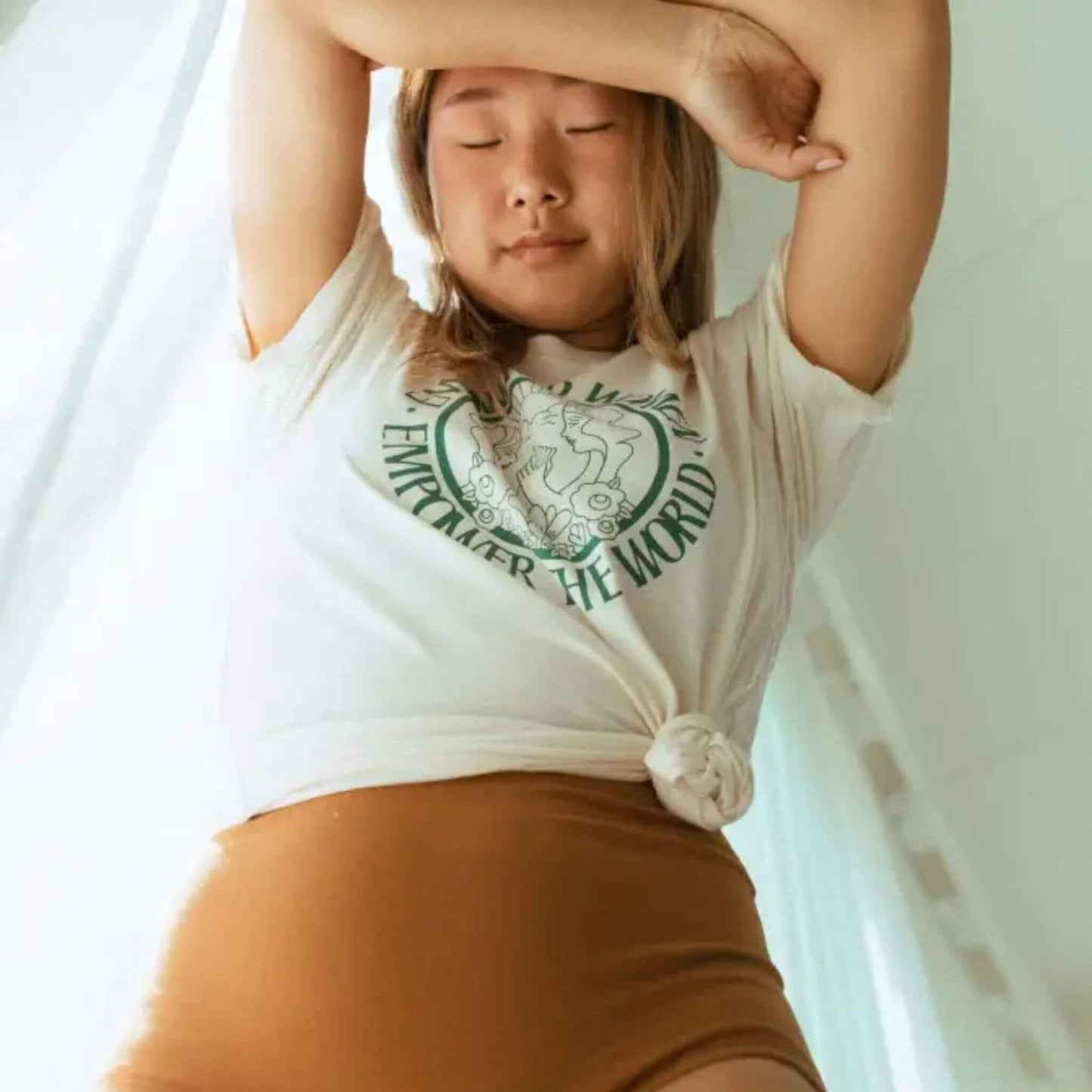 Organic Women's Graphic T-shirt - Empowered Women Empower the World