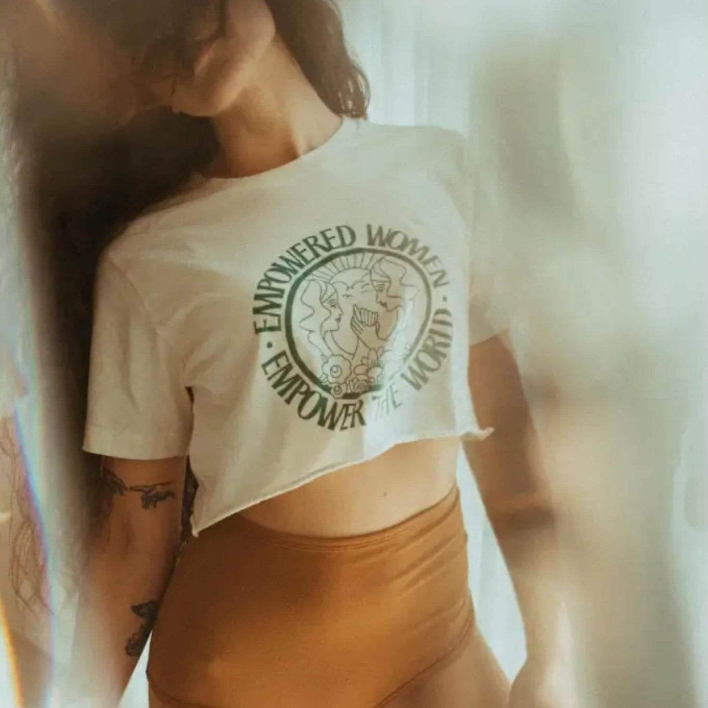 Organic Women's Graphic T-shirt - Empowered Women Empower the World
