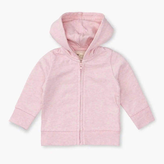 Organic Zip-Up Toddler Hoodie - Pink
