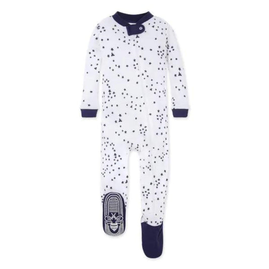 Organic Zip Up Footed Baby Sleeper - Twinkling Stars