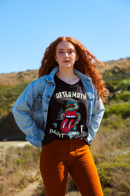 Women's Organic Rolling Stones Paint It Black Long Sleeve